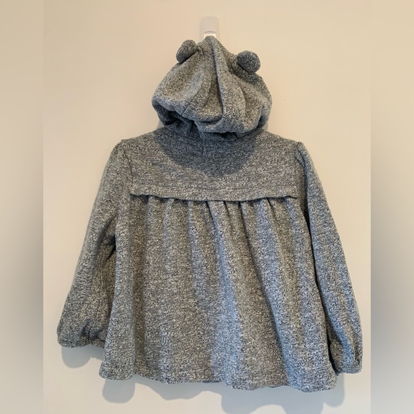 Gap salt and pepper hooded sweater with zipper. Size 18-24 months. - Picture 2 of 4